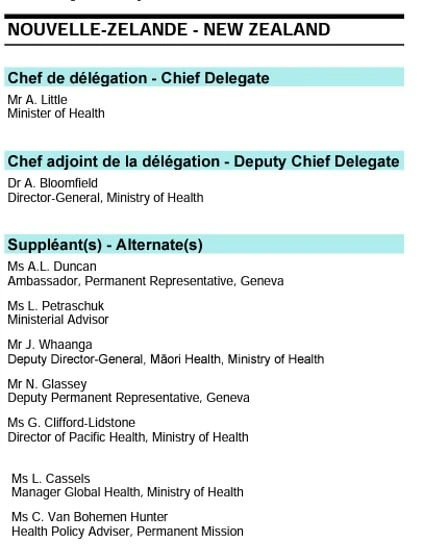 WHO International Health Regulations Delegates at WHA