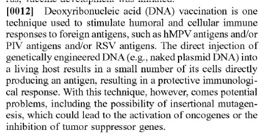 DNA fragments Moderna patent