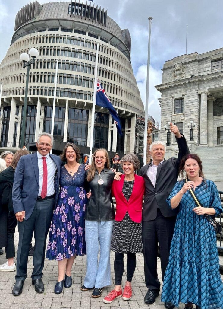 A jubilant team after a successful outcome from our mission to parliament.