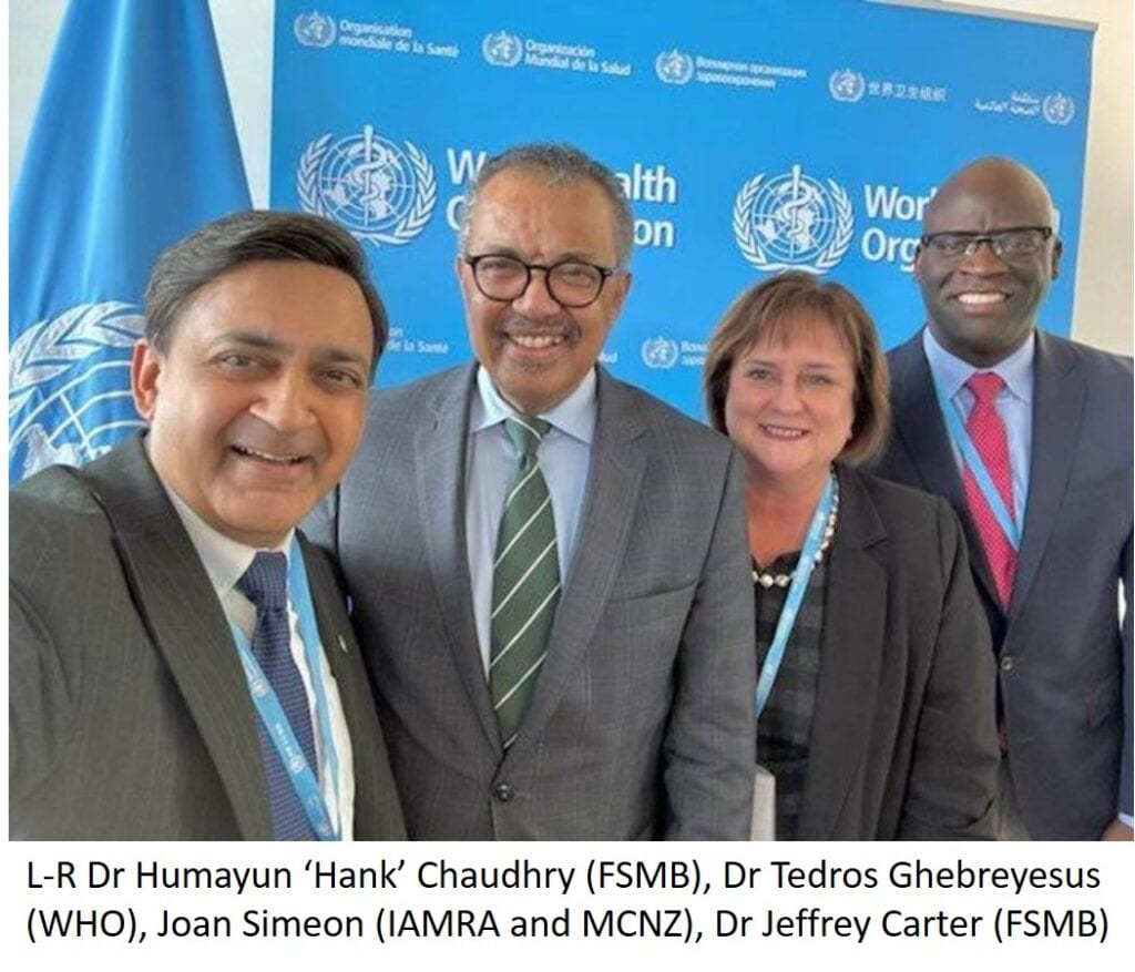 Joan Simeon and FSMB Members at WHO