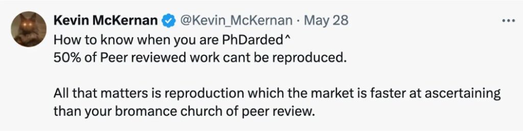 Injection of Truth Kevin McKernan reproducibility vs peer review