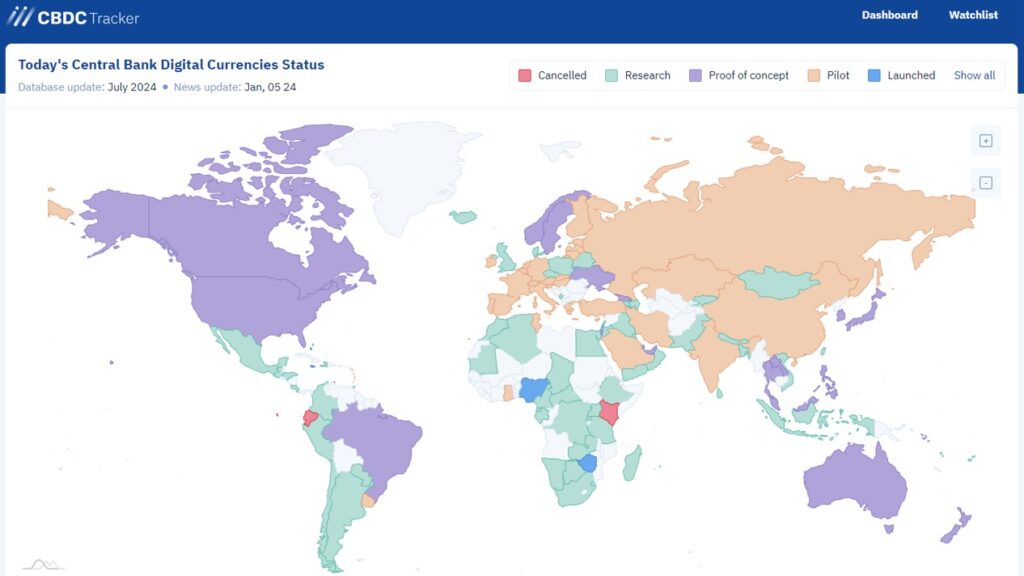 Central Bank Digital Currency Tracker