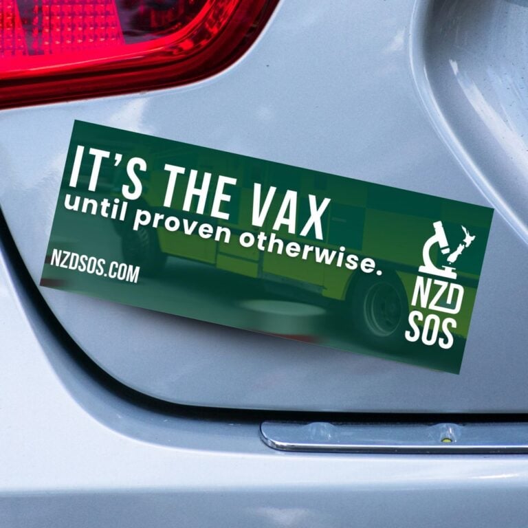 IT’S THE VAX until proven otherwise – 5 Bumper Sticker Pack
