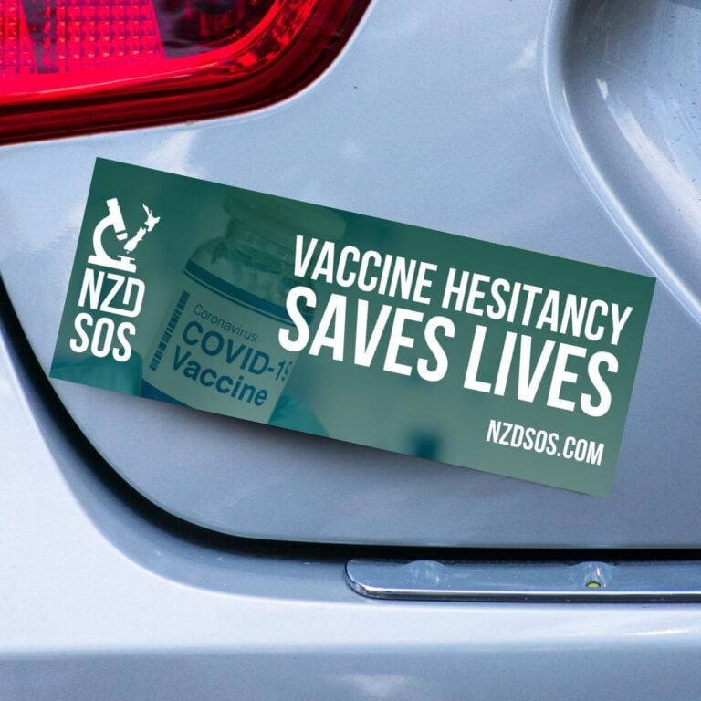 VACCINE HESITANCY SAVES LIVES – 5 Bumper Sticker Pack