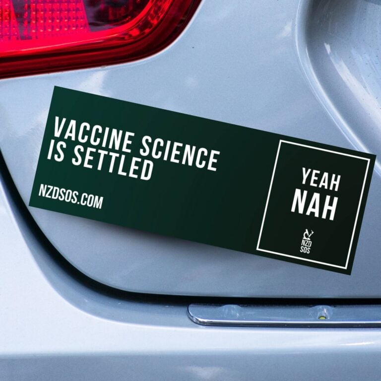 VACCINE SCIENCE IS SETTLED, YEAH, NAH – 5 Bumper Sticker Pack