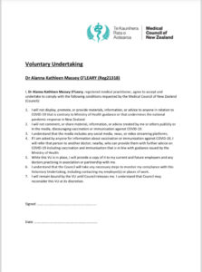Alanna O'Leary Voluntary Undertaking